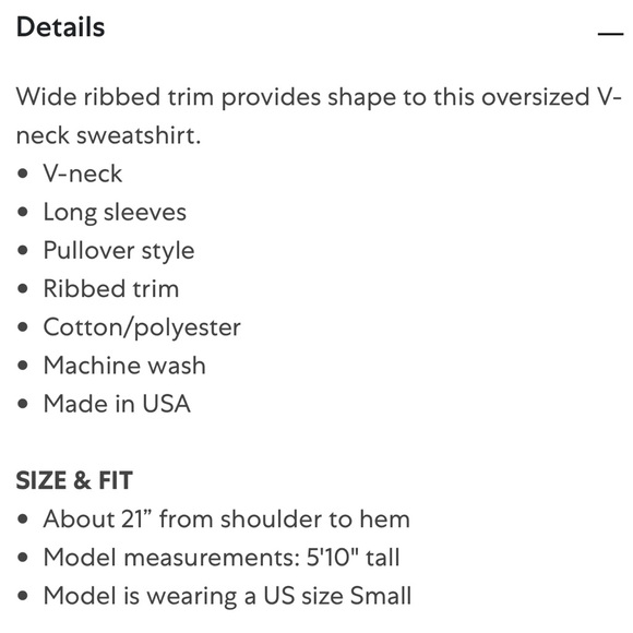 AGOLDE Klara V- neck Sweatshirt. Size M 100% cotton . - Picture 3 of 14